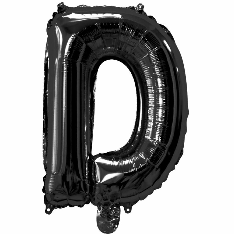 Letters & Numbers | Black Letter D Foil Air Fill Balloon 35Cm Balloons Letters & Numbers