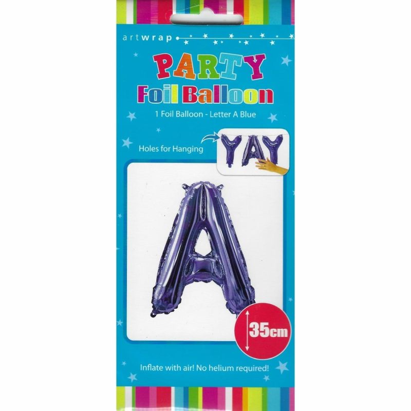 Letters & Numbers | Blue Letter A Foil Air Fill Balloon 35Cm Balloons Letters & Numbers