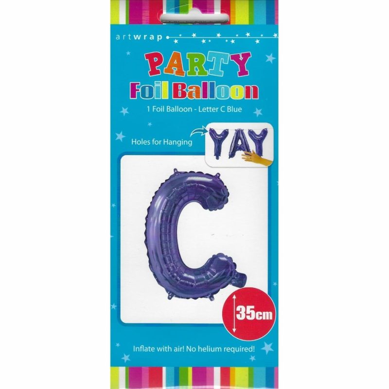 Letters & Numbers | Blue Letter C Foil Air Fill Balloon 35Cm Balloons Letters & Numbers