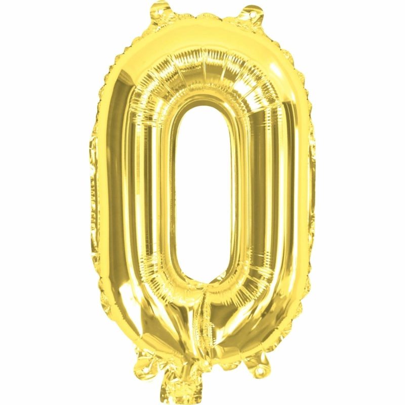 Letters & Numbers | Gold Number 0 Foil Air Fill Balloon 35Cm Balloons Letters & Numbers