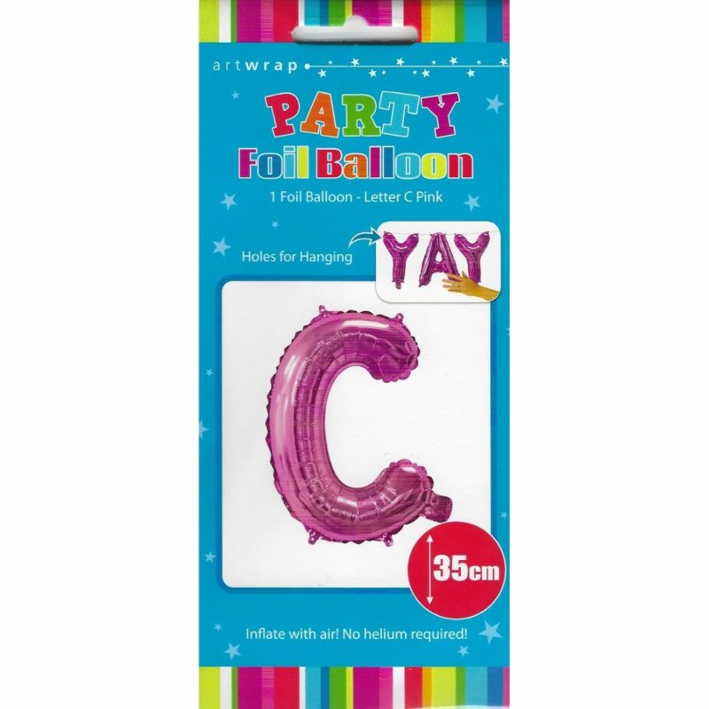 Letters & Numbers | Pink Letter C Foil Air Fill Balloon 35Cm Balloons Letters & Numbers