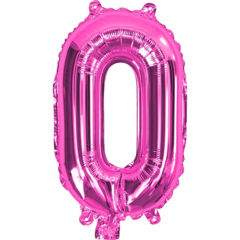 Letters & Numbers | Pink Number 0 Foil Air Fill Balloon 35Cm Balloons Letters & Numbers