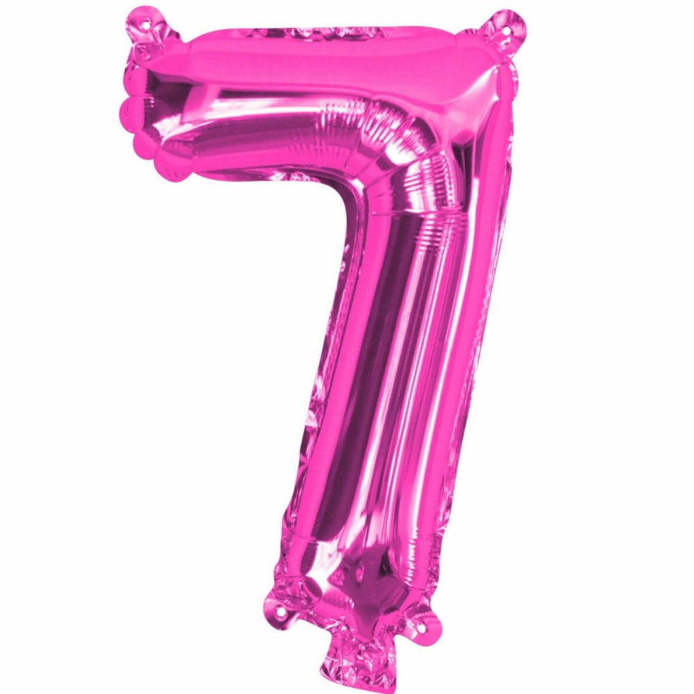 Letters & Numbers | Pink Number 7 Foil Air Fill Balloon 35Cm Balloons Letters & Numbers