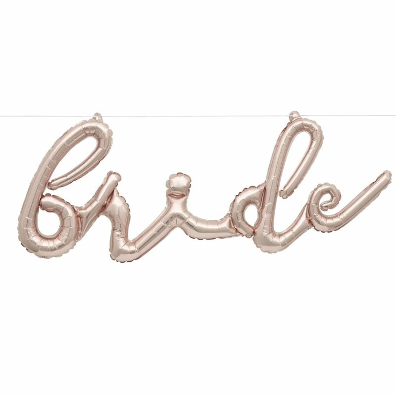 Letters & Numbers | Rose Gold Bride Air Fill Foil Balloon Banner Balloons Letters & Numbers