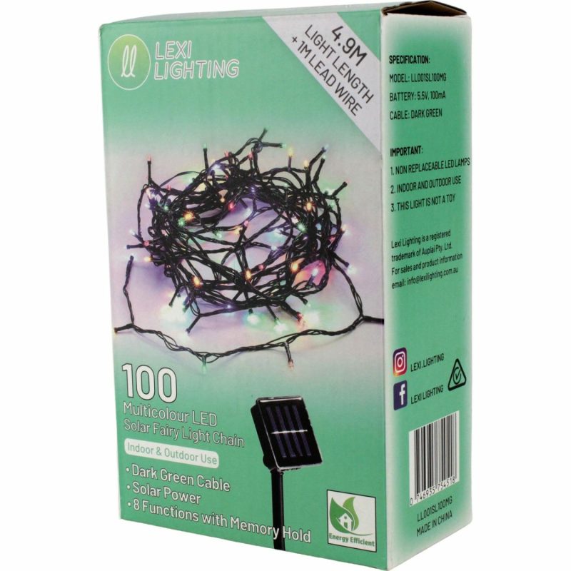 Lighting | 100 Multicolour Solar Led Fairy Lights 4.9M Decor Lighting