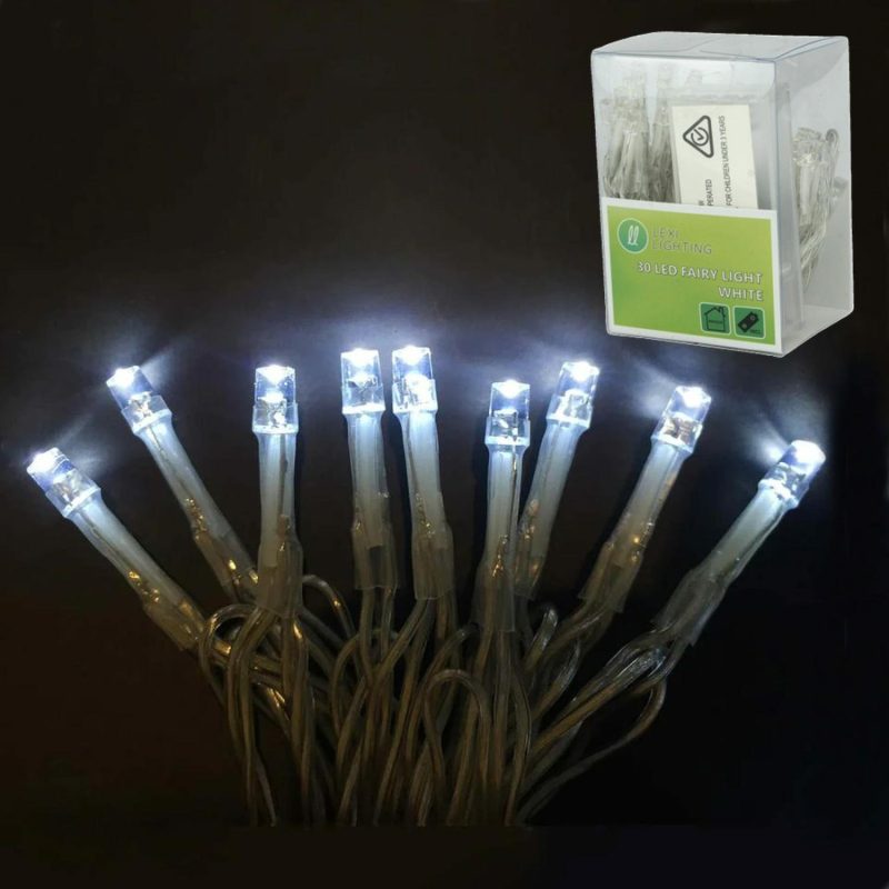 Lighting | 30 Cool White Battery Operated Led Fairy Lights 2.9M Decor Lighting