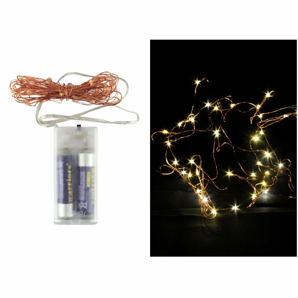 Lighting | 40 Micro Warm White Battery Operated Led String Lights 4M Decor Lighting