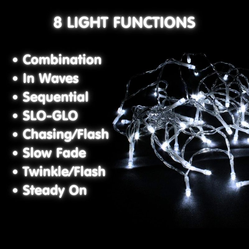 Lighting | 50 Cool White Battery Operated Led Fairy Lights With Remote Control 4.9M Decor Lighting