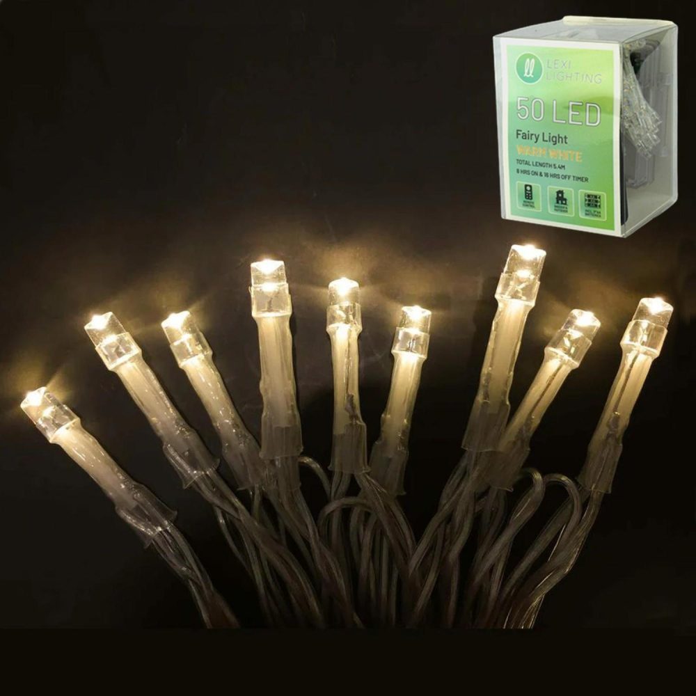 Lighting | 50 Warm White Battery Operated Led Fairy Lights With Remote Control 4.9M Decor Lighting