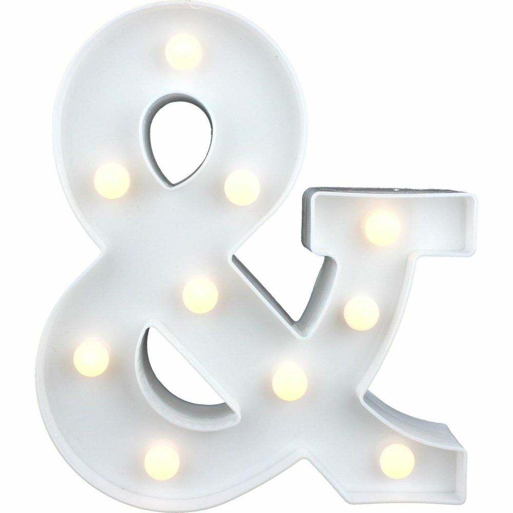 Lighting | Led Light Up Ampersand White Decor Lighting