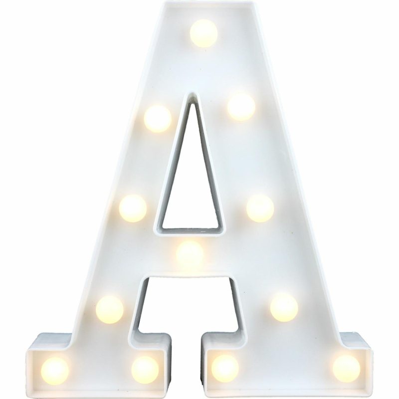 Lighting | Led Light Up Letter A White Decor Lighting