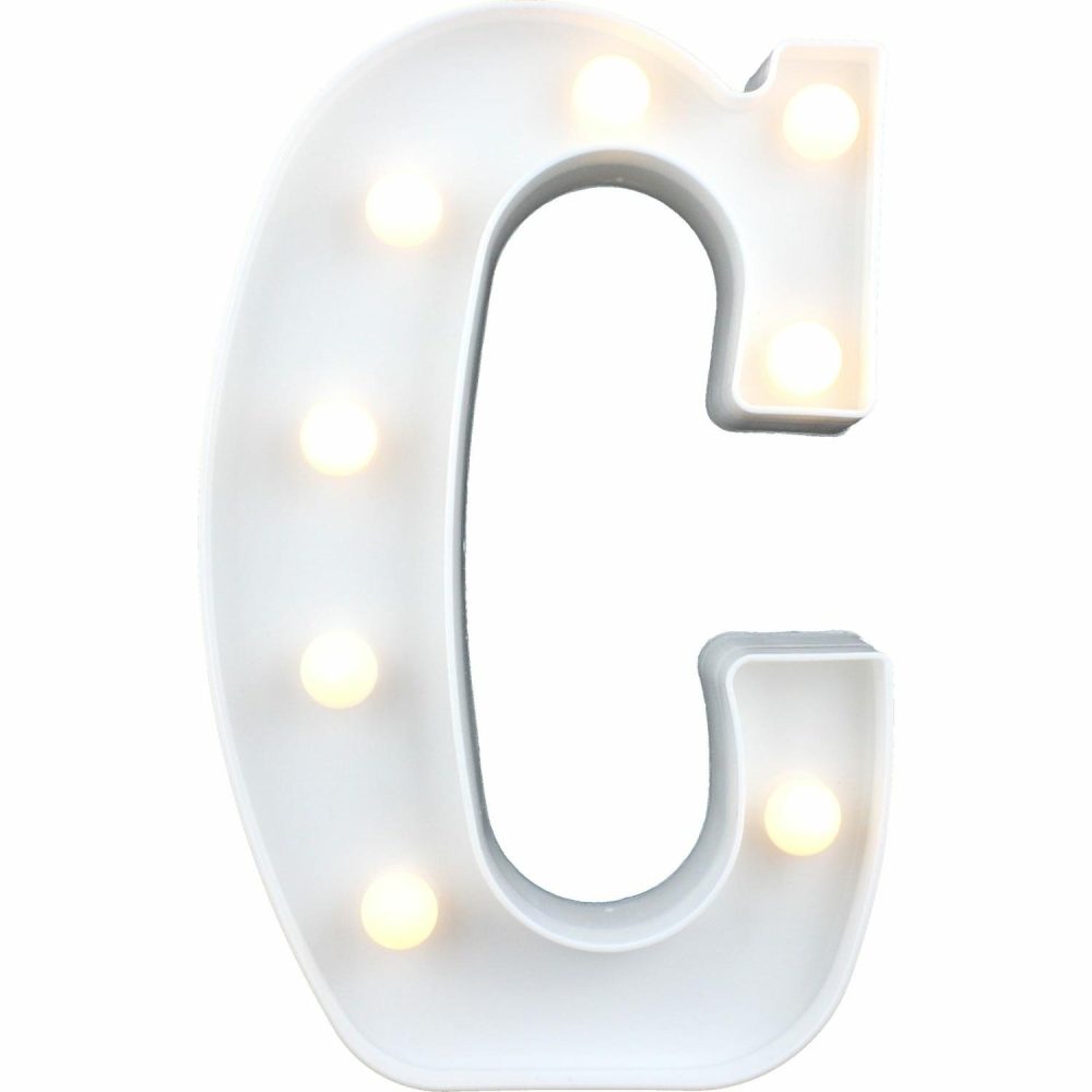 Lighting | Led Light Up Letter C White Decor Lighting