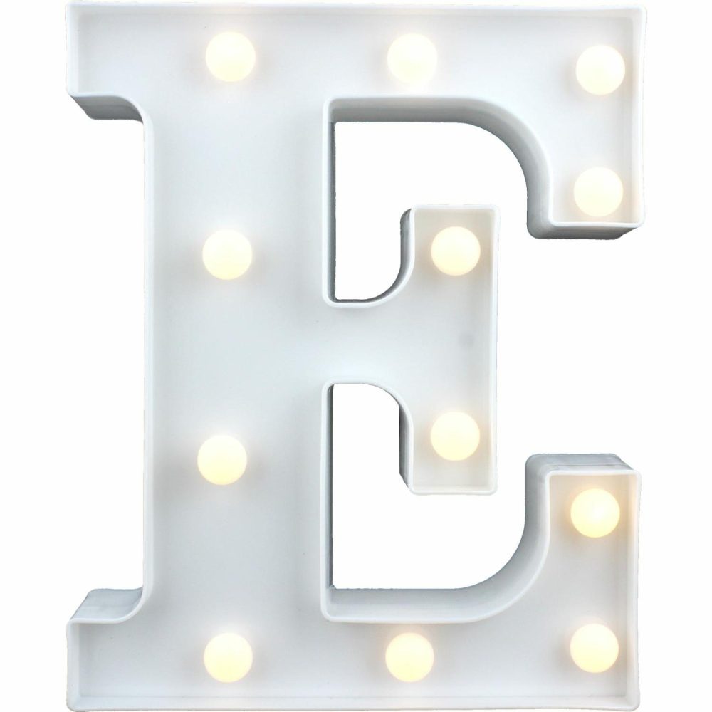 Lighting | Led Light Up Letter E White Decor Lighting