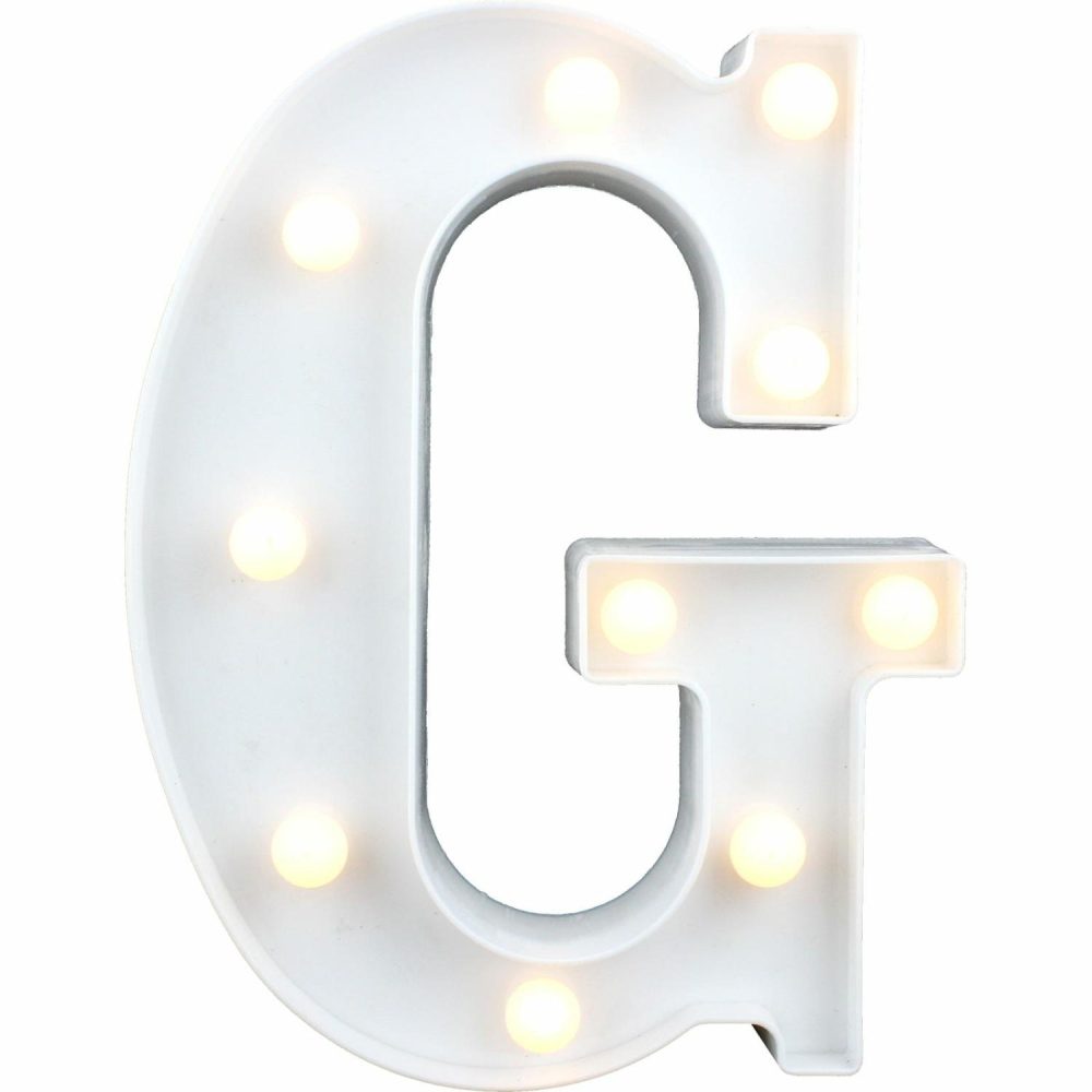 Lighting | Led Light Up Letter G White Decor Lighting