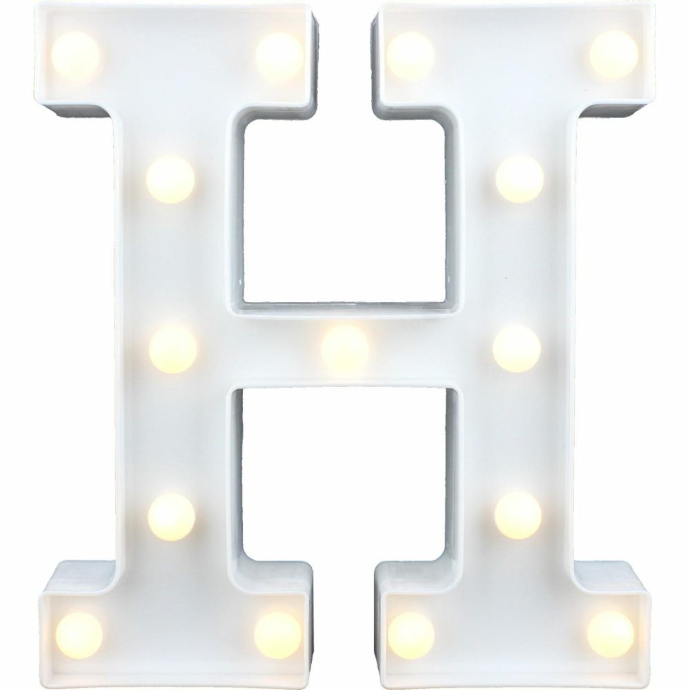 Lighting | Led Light Up Letter H White Decor Lighting