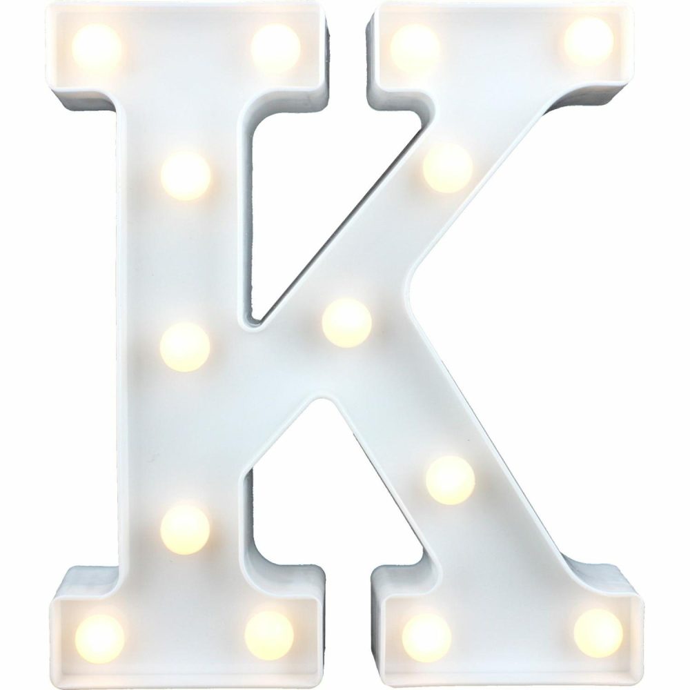 Lighting | Led Light Up Letter K White Decor Lighting