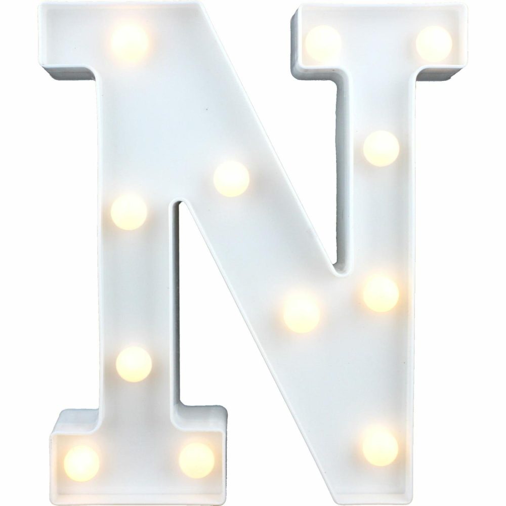 Lighting | Led Light Up Letter N White Decor Lighting