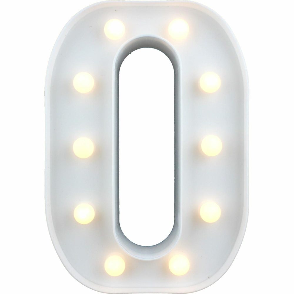 Lighting | Led Light Up Letter O White Decor Lighting