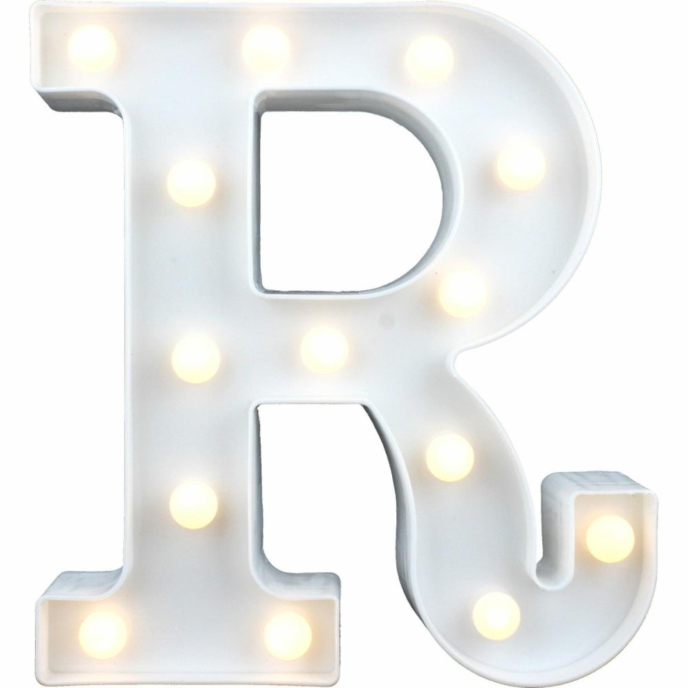 Lighting | Led Light Up Letter R White Decor Lighting