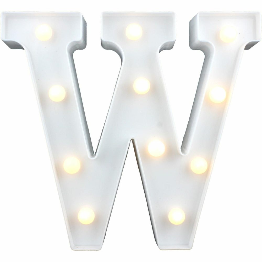 Lighting | Led Light Up Letter W White Decor Lighting