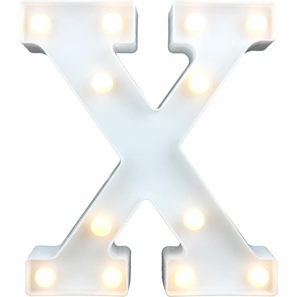 Lighting | Led  Light Up Letter X White Decor Lighting