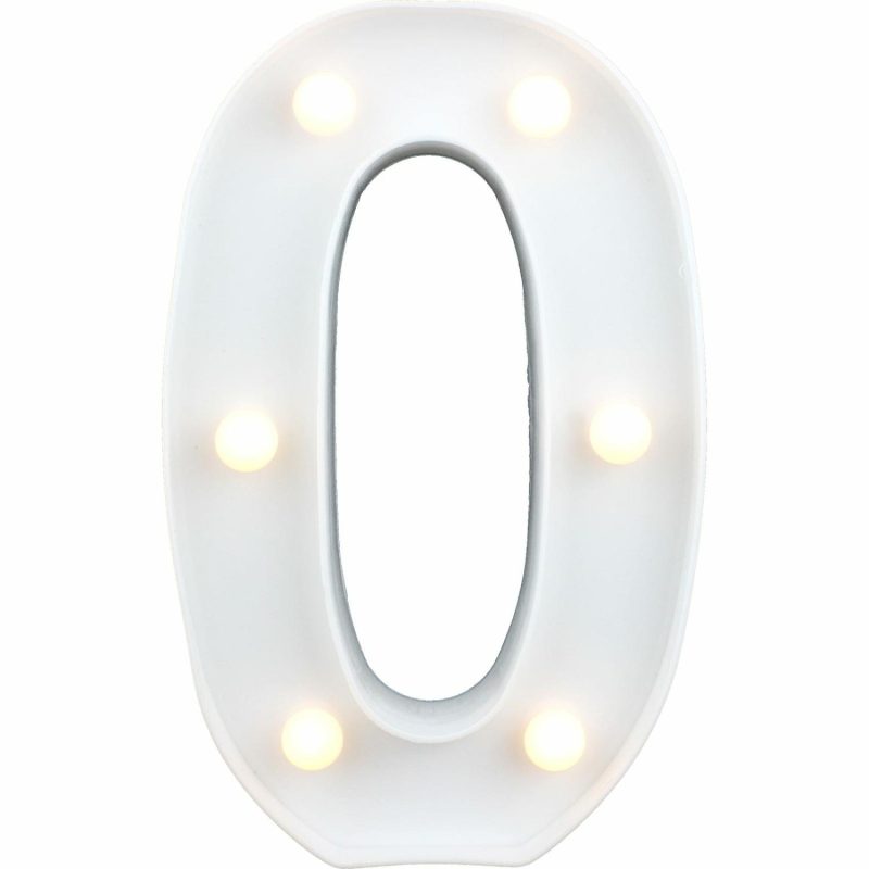 Lighting | Led Light Up Number 0 White Decor Lighting