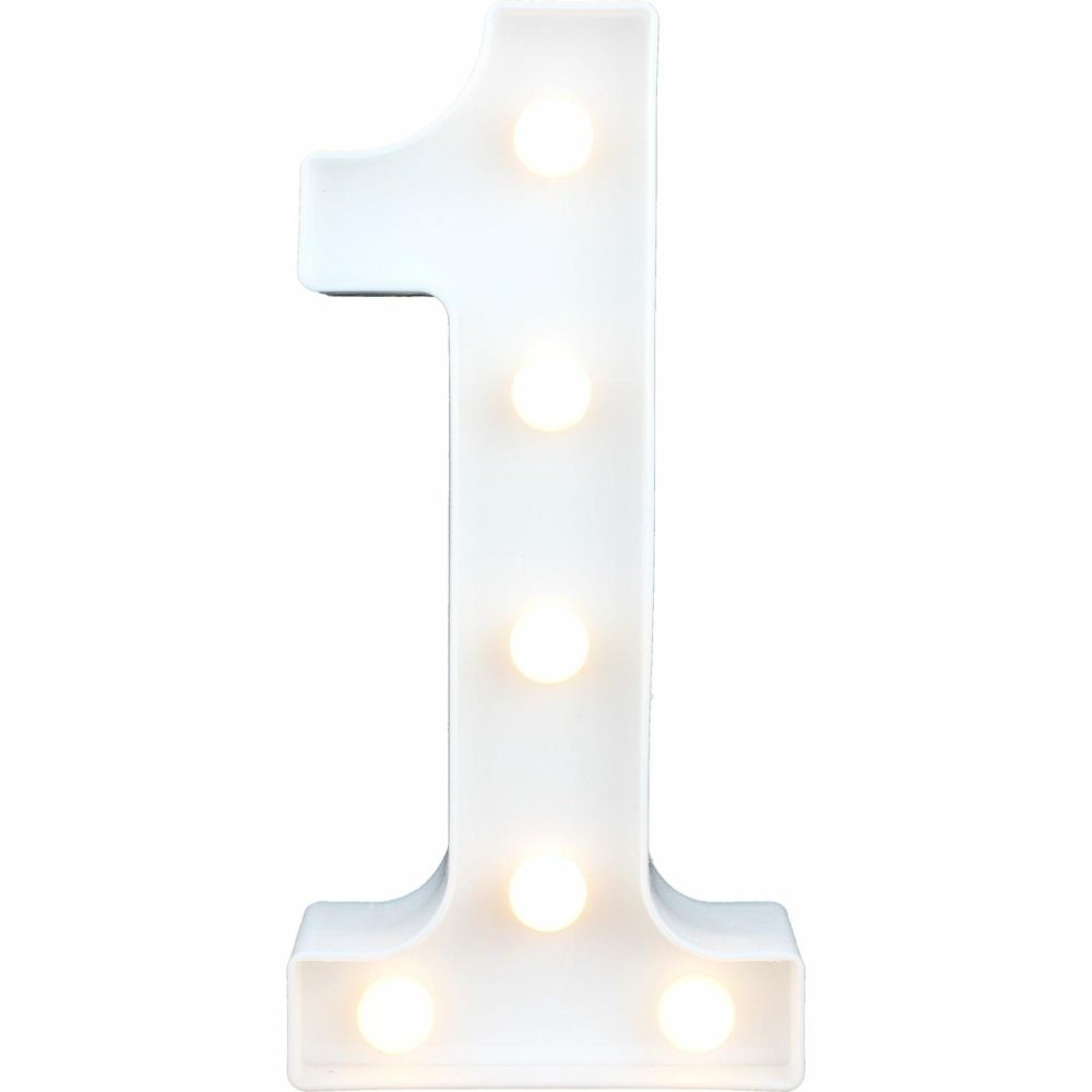 Lighting | Led Light Up Number 1 White Decor Lighting