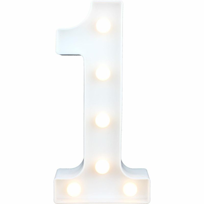 Lighting | Led Light Up Number 1 White Decor Lighting