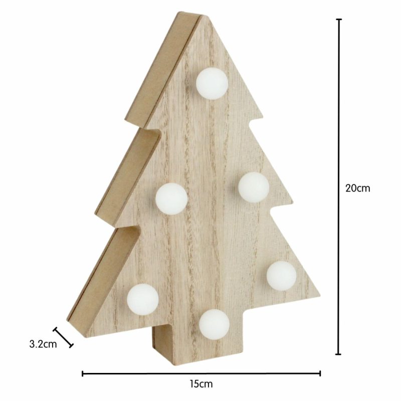 Lighting | Light Up Led Wooden Christmas Tree Decor Lighting