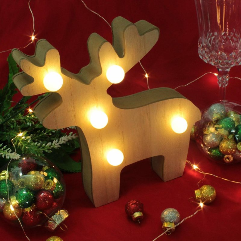 Lighting | Light Up Led Wooden Reindeer Decor Lighting