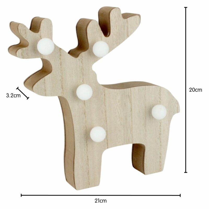 Lighting | Light Up Led Wooden Reindeer Decor Lighting