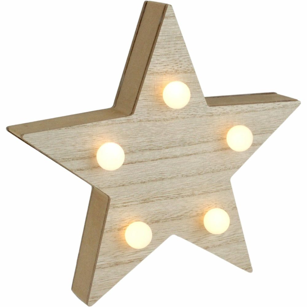 Lighting | Light Up Led Wooden Star Decor Lighting