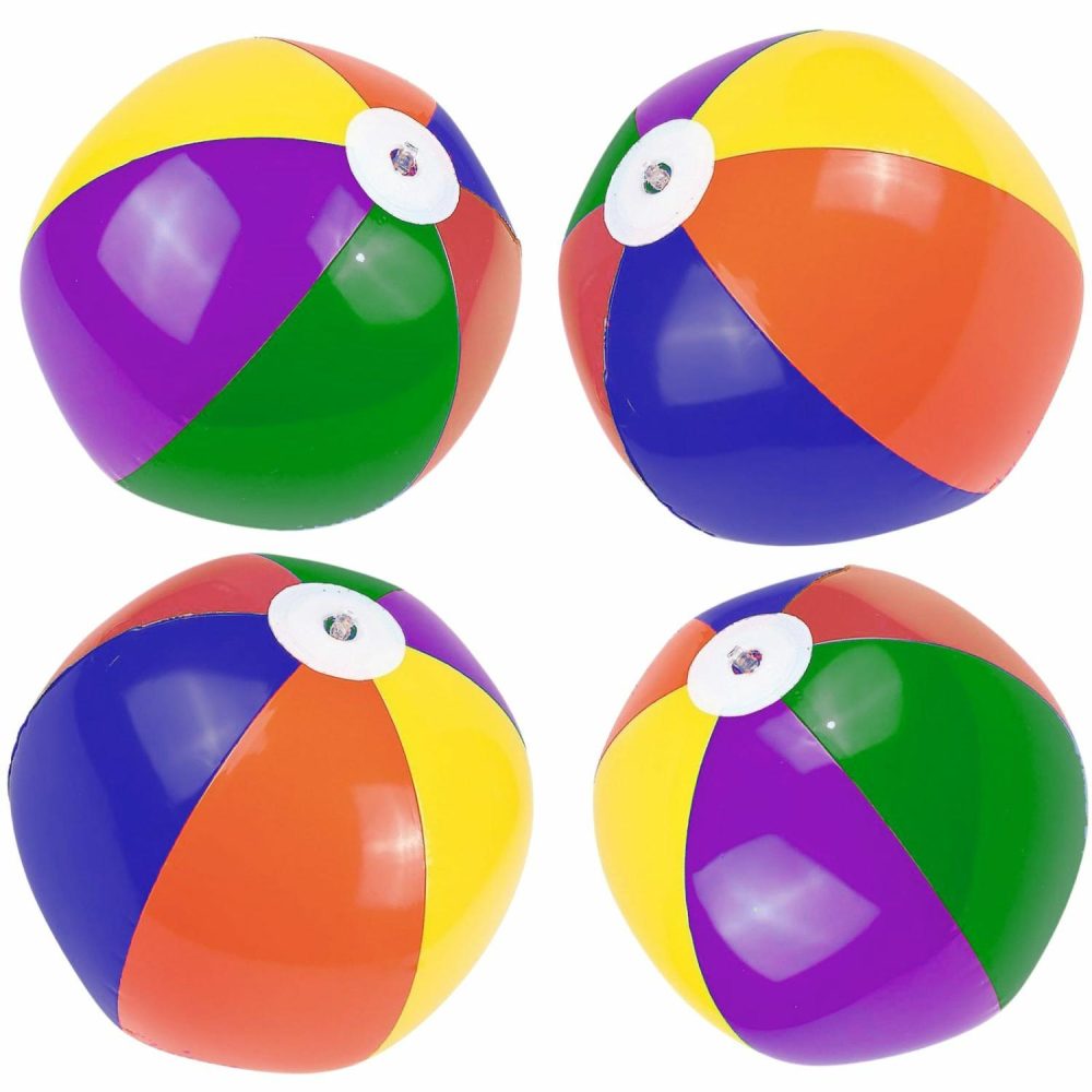 Outdoor Games | Inflatable Rainbow Beach Balls 28Cm (Pack Of 12) Outdoor Games Outdoor Games