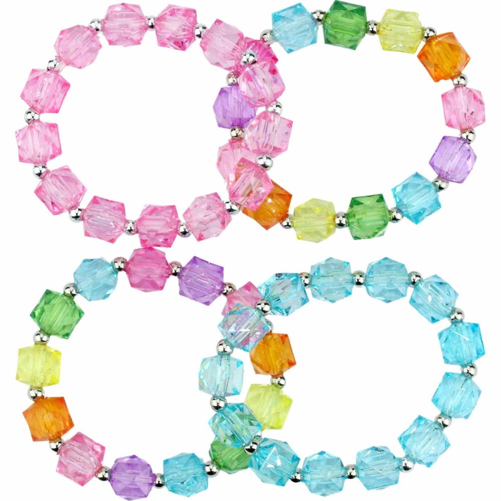 Party Bag Fillers | Coloured Novelty Crystal Bracelets (Pack Of 4) Gifts Party Bag Fillers