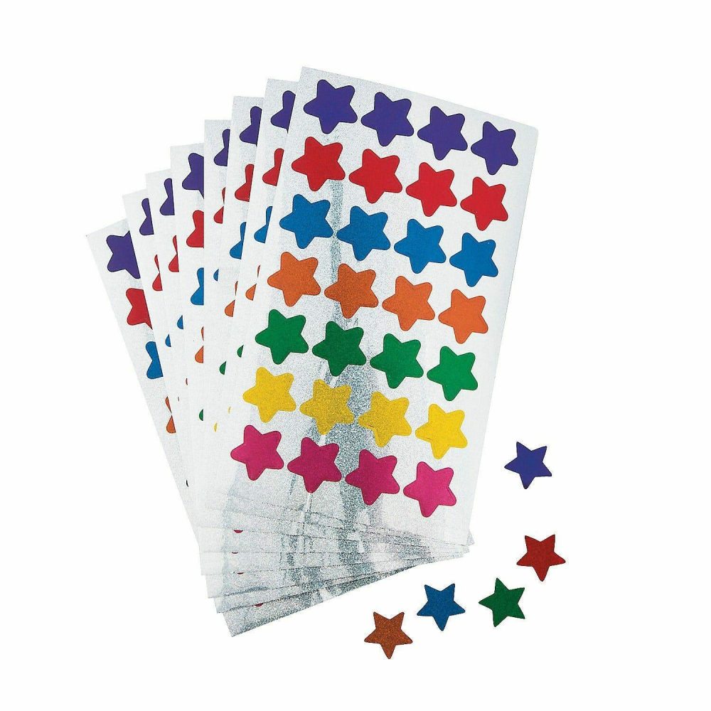 Party Bag Fillers | Glitter Star Stickers (25 Sheets) Gifts Party Bag Fillers