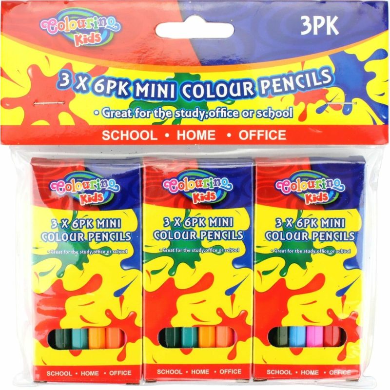 Party Bag Fillers | Mini Boxed Coloured Pencils (Pack Of 3) Gifts Party Bag Fillers