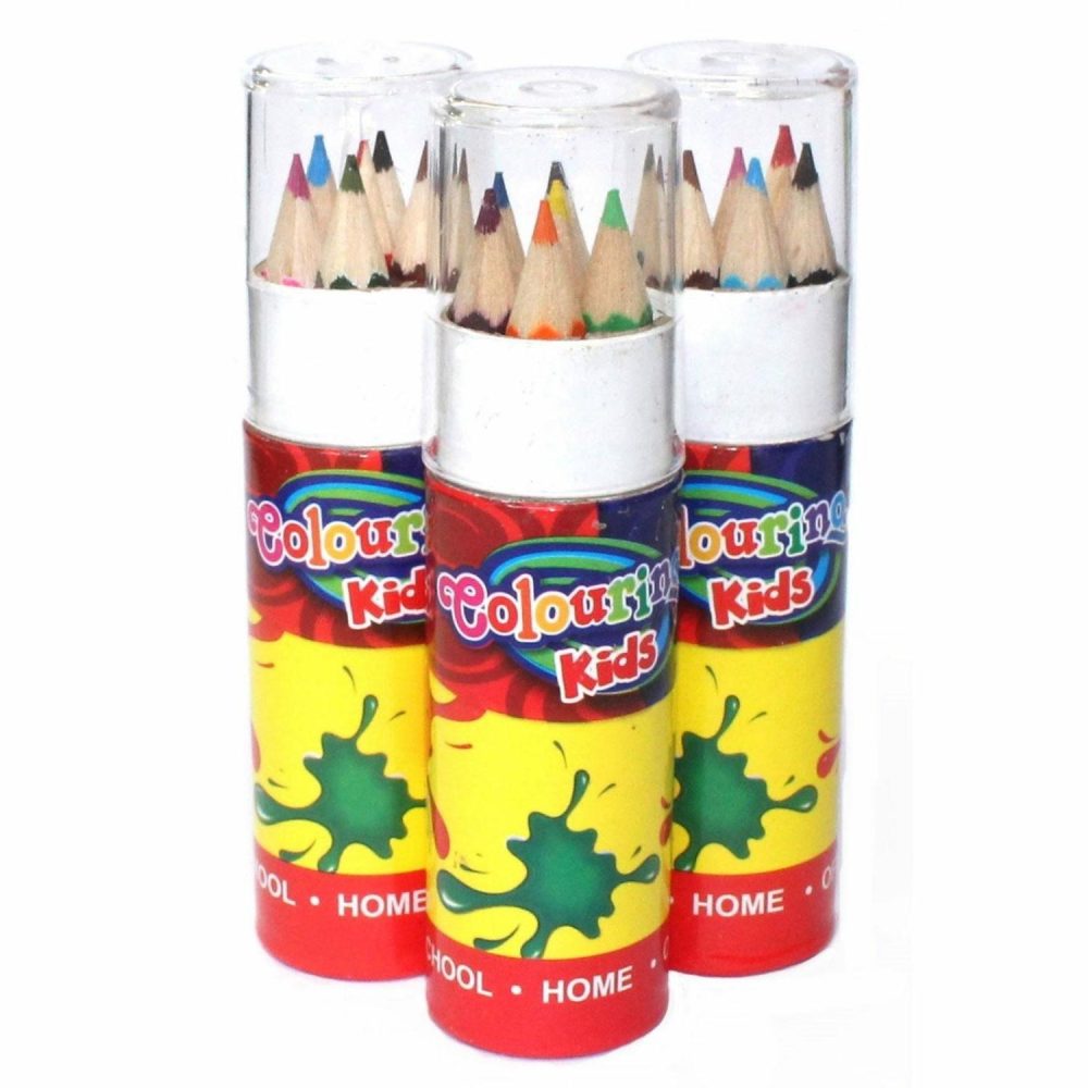 Party Bag Fillers | Mini Coloured Pencil Tubes (Pack Of 3) Gifts Party Bag Fillers