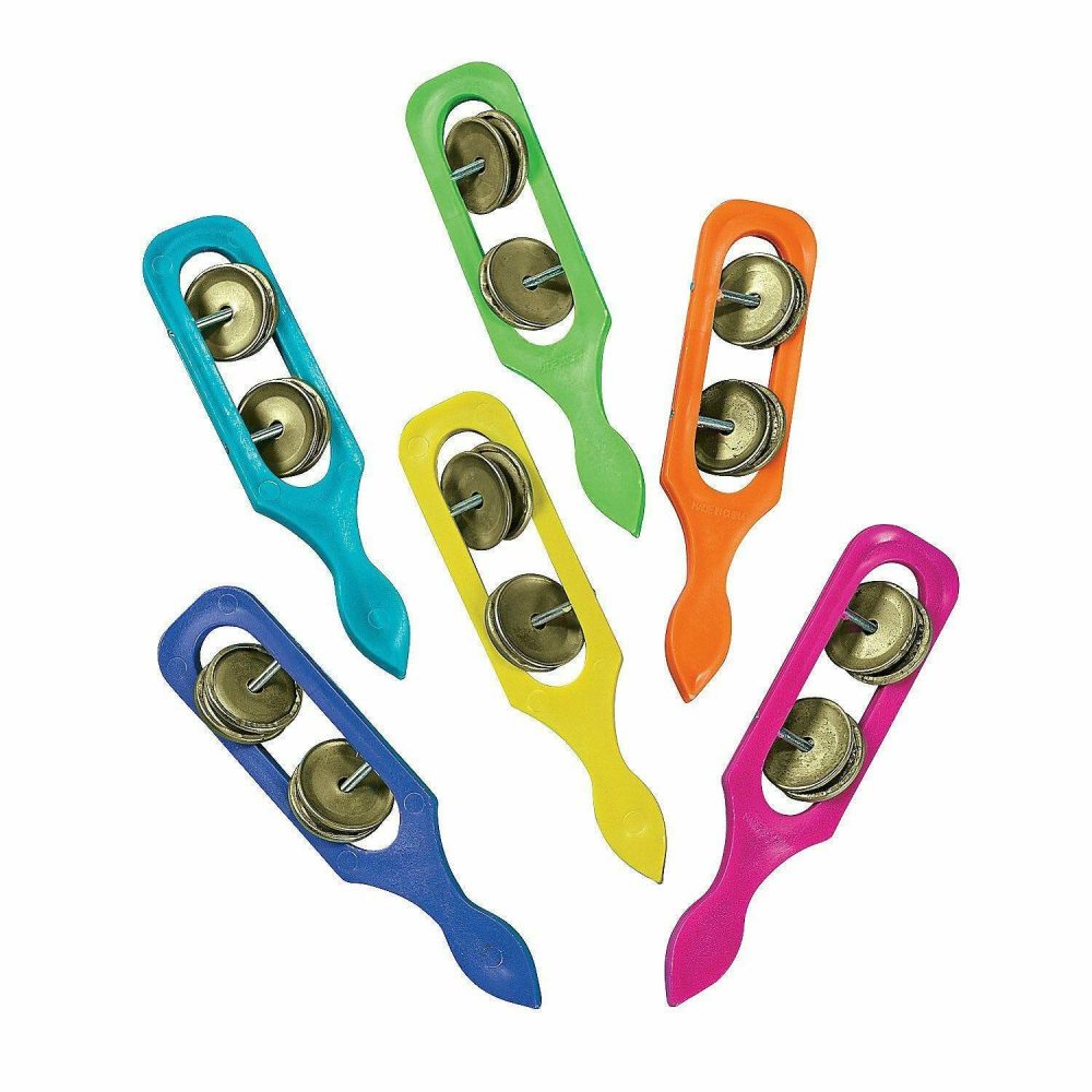 Party Bag Fillers | Mini Coloured Tambourine Sticks (Pack Of 12) Gifts Party Bag Fillers