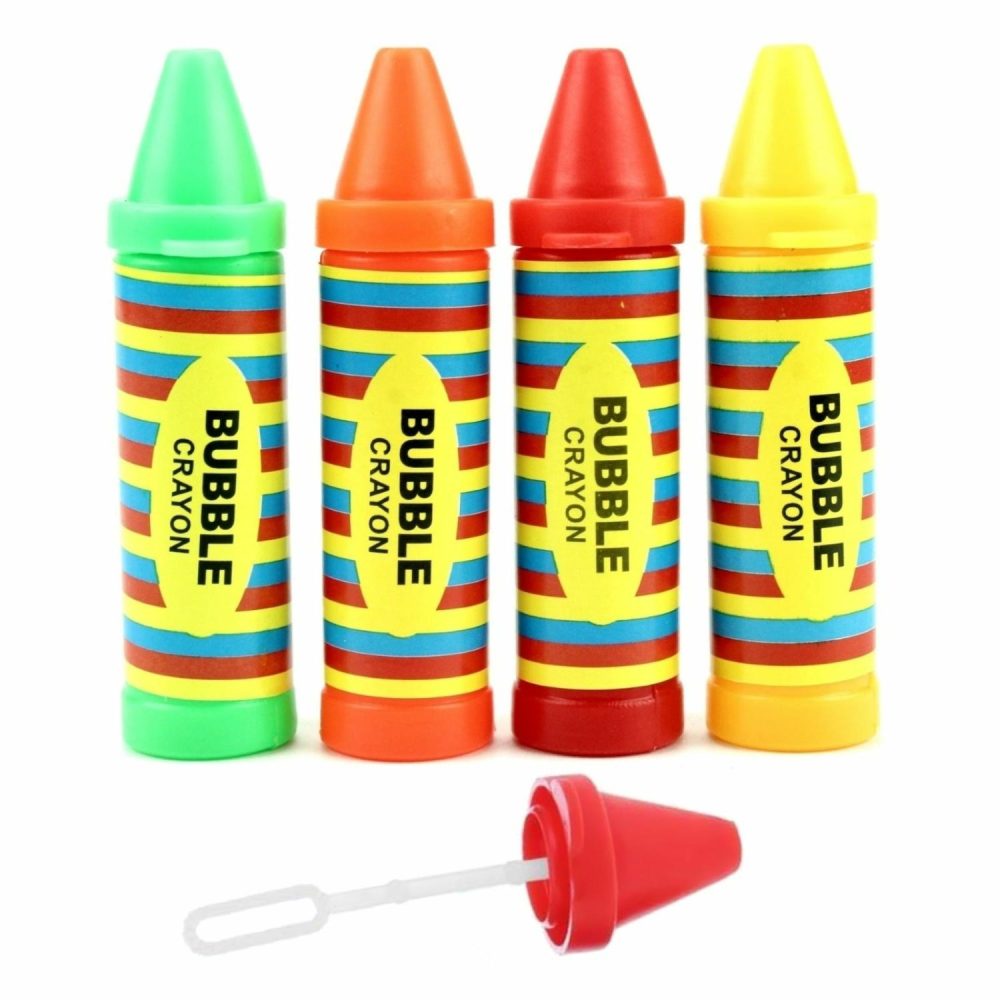 Party Bag Fillers | Mini Crayon Shaped Bubble Bottles (Pack Of 4) Gifts Party Bag Fillers