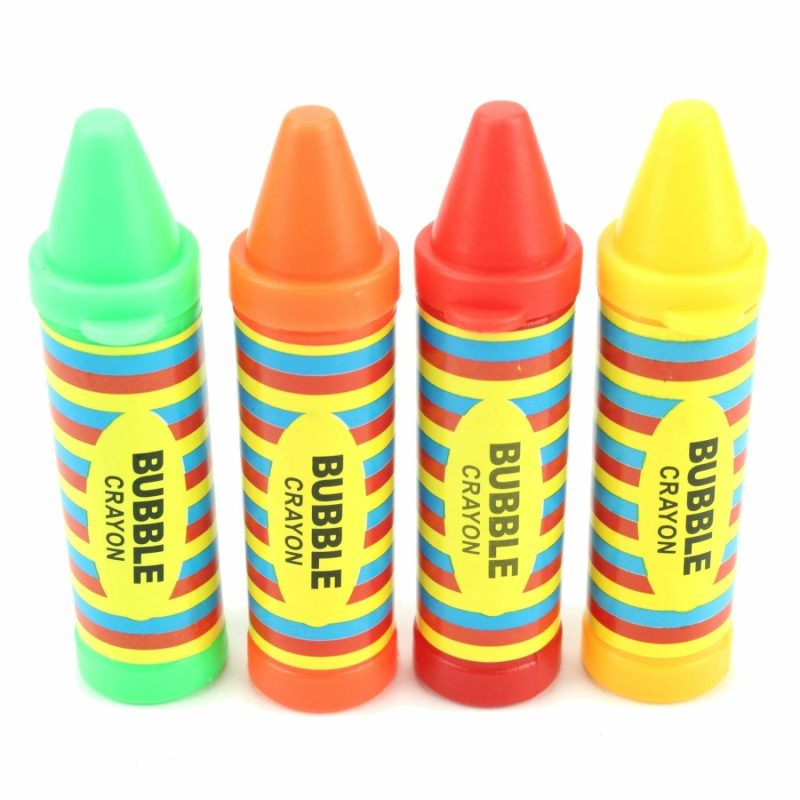 Party Bag Fillers | Mini Crayon Shaped Bubble Bottles (Pack Of 4) Gifts Party Bag Fillers