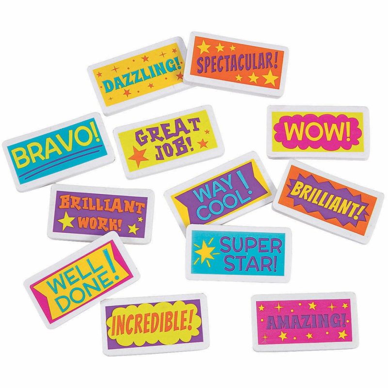 Party Bag Fillers | Motivational Erasers (Pack Of 24) Gifts Party Bag Fillers