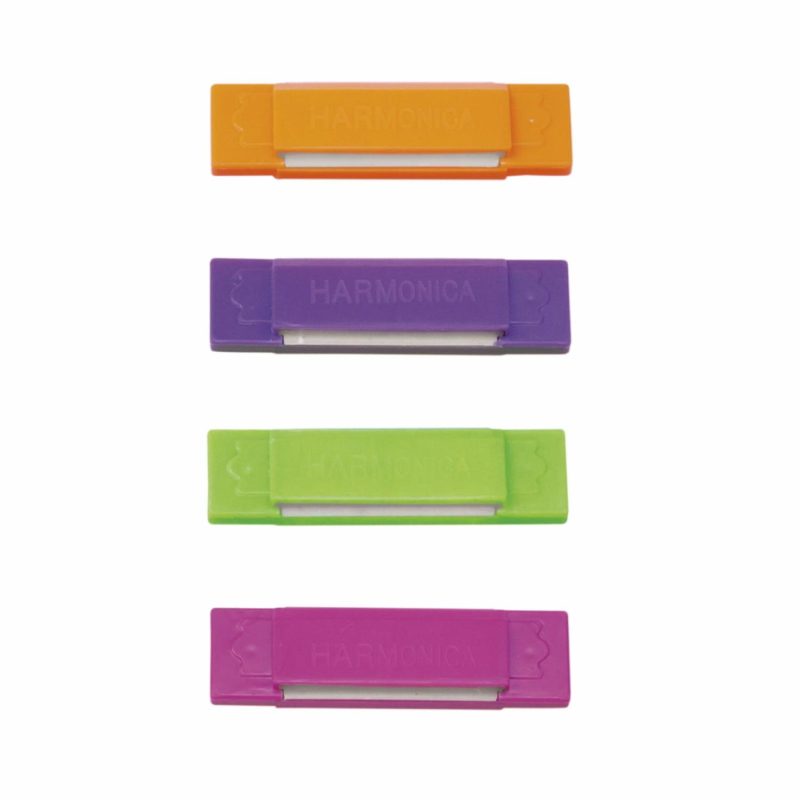 Party Bag Fillers | Neon Harmonicas (Pack Of 4) Gifts Party Bag Fillers