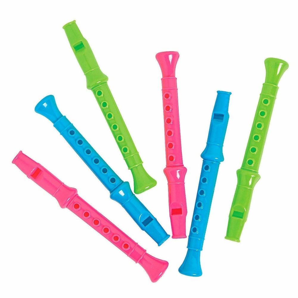 Party Bag Fillers | Neon Plastic Flutes (Pack Of 6) Gifts Party Bag Fillers