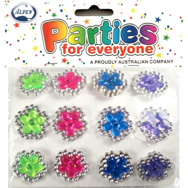 Party Bag Fillers | Plastic Flower Rings (Pack Of 12) Gifts Party Bag Fillers