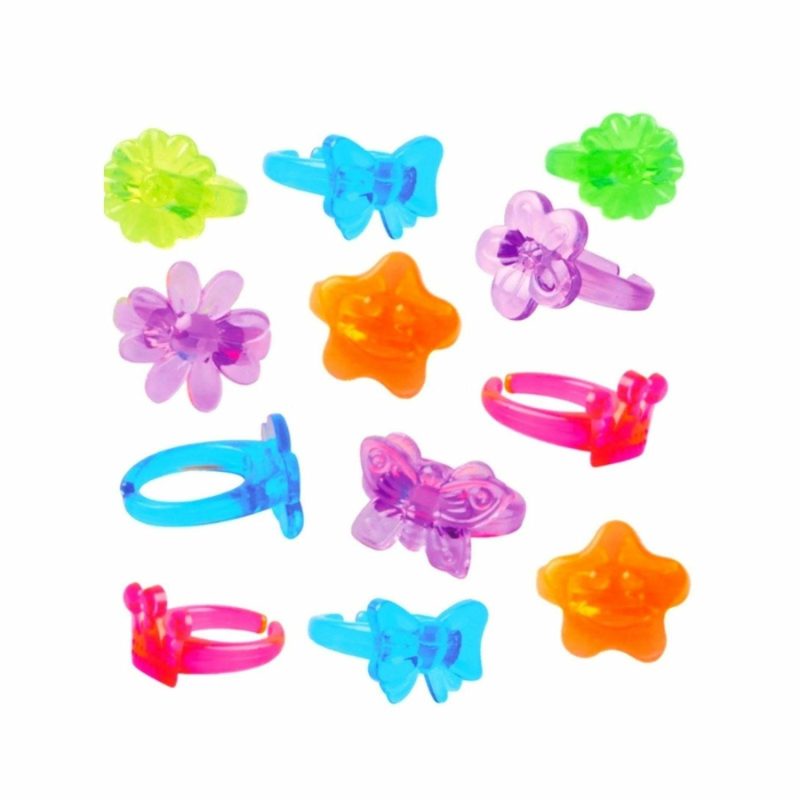 Party Bag Fillers | Plastic Neon Rings (Pack Of 12) Gifts Party Bag Fillers