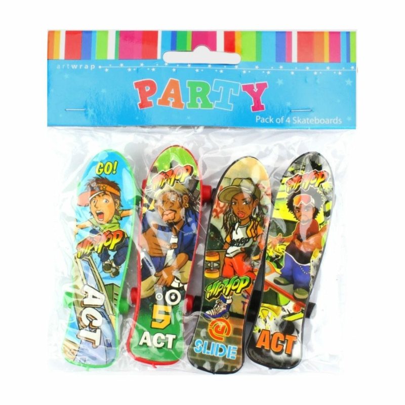 Party Bag Fillers | Plastic Skateboards (Pack Of 4) Gifts Party Bag Fillers