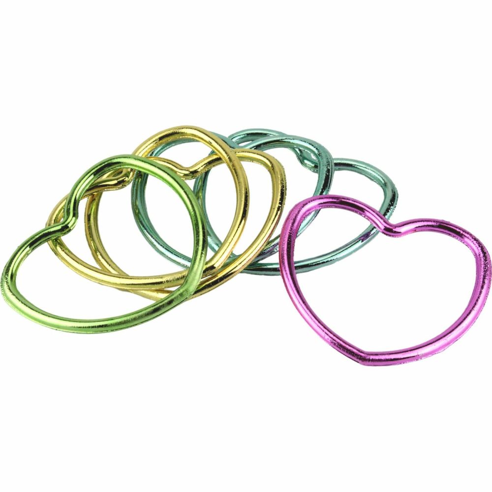 Party Bag Fillers | Shiny Heart Shape Plastic Bangles (Pack Of 6) Gifts Party Bag Fillers