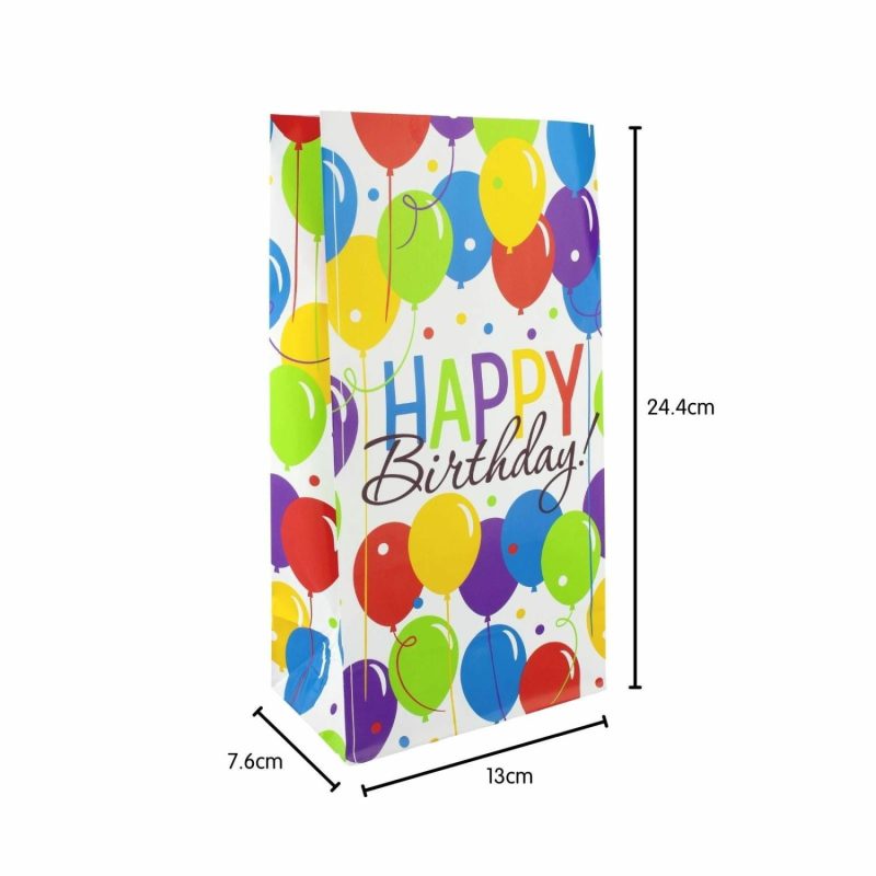 Party Bags | Balloon Bash Paper Favour Bags (Pack Of 12) Gifts Party Bags