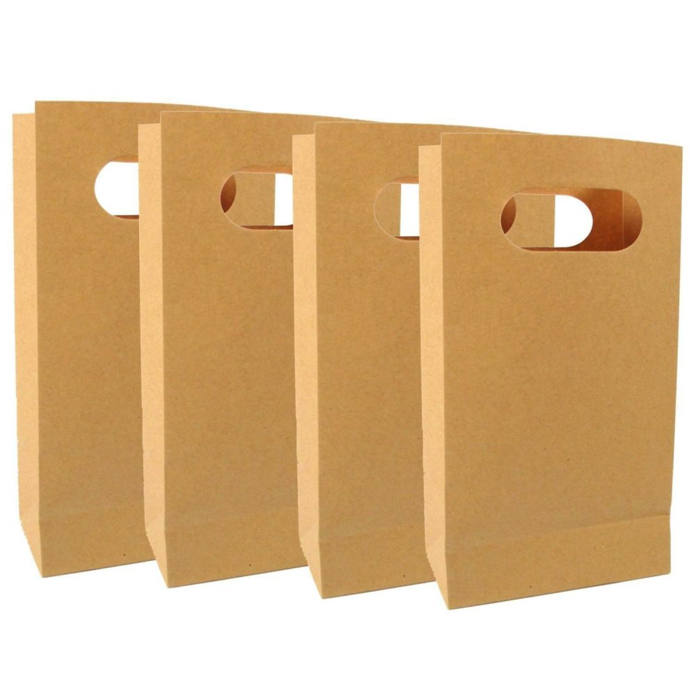 Party Bags | Brown Kraft Paper Treat Bags Small (Pack Of 4) Gifts Party Bags