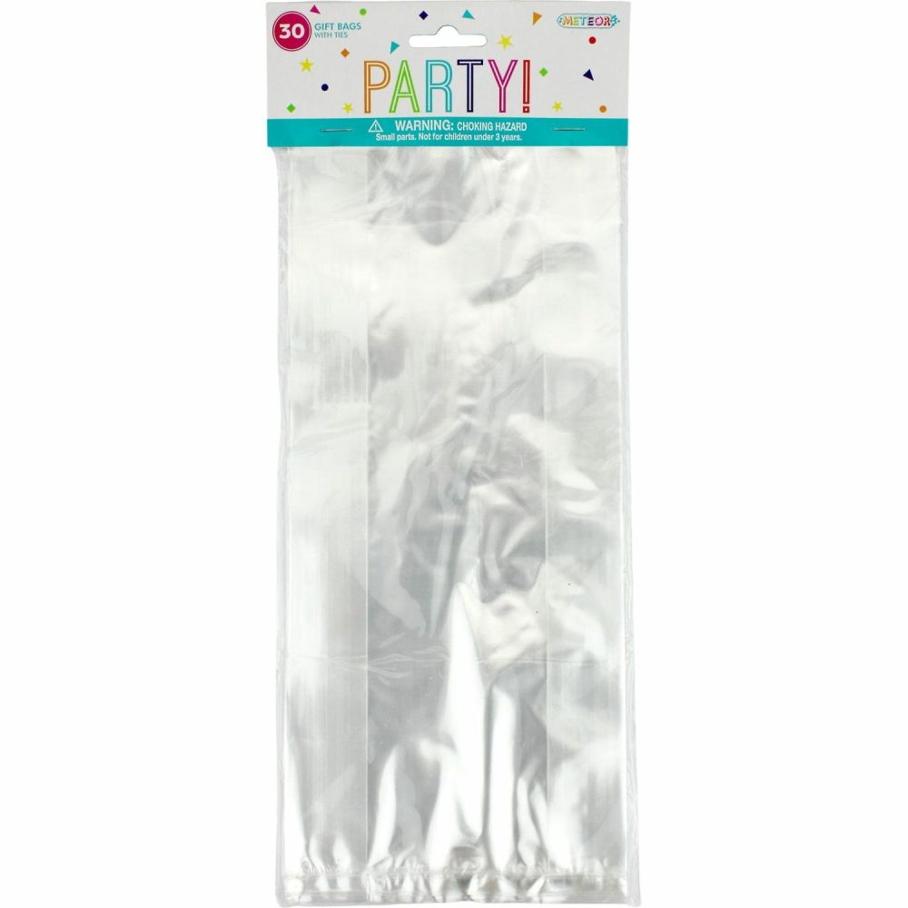 Party Bags | Clear Cellophane Party Bags 29Cm X 12.7Cm (Pack Of 30) Gifts Party Bags